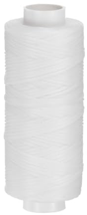 QUARKZMAN Filo Cerato per Cucire Pelle, 55 Iarde / 50m 0.8mm 150D Fili Piatti Poliestere Multiuso per Lavori Pelle, Rilegatura, Riparazione Scarpe, Bianco