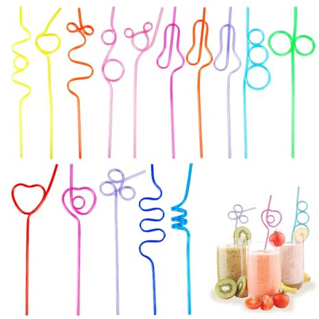 30 Stück Plastik Strohhalme, Strohhalme Plastik Strohhalme, Plastikstrohhalme, Strohhalme Kinder, Trinkhalme Plastik für Geburtstagsfeier, Strohhalm Plastik, Röhrchen, Plastic Straws, Strohhalm Kinder