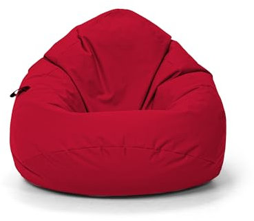 Nadimaideal Sitzsack Tropfenform Kastanie | Bodenkissen für Kinder & Erwachsene | Indoor & Outdoor | Gaming Sitzsack - Sitzkissen - Beanbag | Füllung EPS Perlen (Rot, XL-Durchmesser 77 cm)