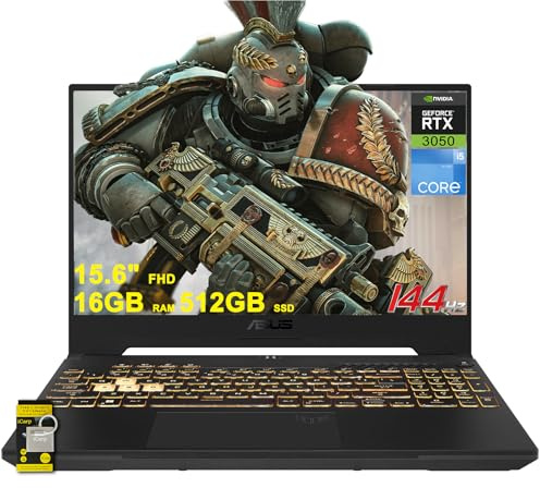 ASUS TUF F15 Gaming Laptop 15.6 FHD IPS 144Hz (MUX Switch + Optimus) Intel 12-core i5-12500H (Beats i7-11800H) 16GB DDR4 512GB SSD GeForce RTX 3050 Backlit Thunderbolt4 USB-C Win11 w/ICP Accessory