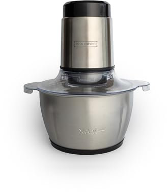 ROYALTY LINE, Picadora Multifunción 300W RLMCE3003418, Bol de Acero Inoxidable 1,8L, 2 Velocidades, 4 Cuchillas Afiladas, Ideal para Carne, Verduras y Frutas, Fácil de Limpiar, Diseño Ergonómico