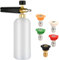 CENBEN 1L Snow Foam Lance Bottle with 5 Pressure Washer Spray Nozzle,1/4 Quick Release Pressure Washer Foam Cannon for Car Washing, Yard Cleaning, 1L Jet Bottle Car Wash Adjustable Sprayer