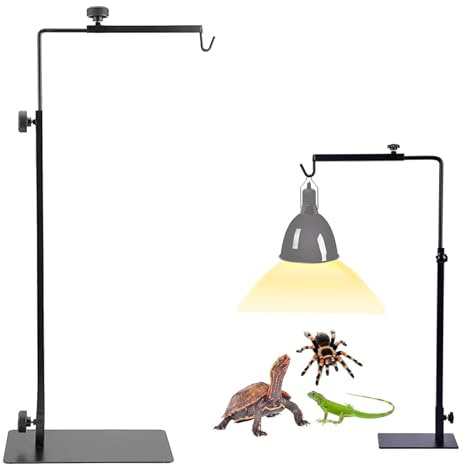 Jiavlyx Soporte De Lámpara Reptil, Soporte De Lámpara De Calor Ajustable, Altura Ajustable 50-94 cm Ancho 25-45cm, Soporte De Lámpara De Luz De Aterrizaje, para Reptiles, Tortugas, Ciempiés, Araña