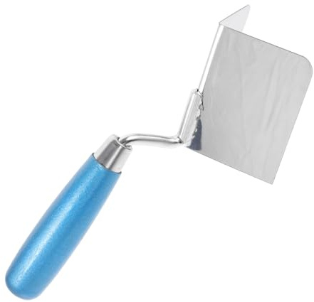 HOUDERCO Truelle à Plâtre D'angle Intérieur en Acier Inoxydable Prise Confortable et Bord Précis pour Finition des Cloisons Sèches
