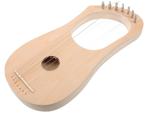 ZUNOXAZ Kit Fai da Te Arpa Lira in Legno Grezzo a 7 Corde con Chiave di Accordatura e Tavola Armonica Strumento Musicale per Principianti Attività Artigianale Educativa per Adulti e
