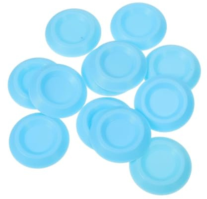WEKAMOS Lot de 12 Mini Mangeoires à Insectes en Plastique Bleu, Bols Ronds pour Terrarium, Petits Plats Nourrissants pour Blattes Dubia et Reptiles, Gamelles Compactes pour