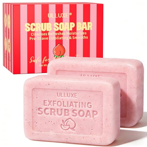 Skrubbetvål, kroppsskrubb, exfolierande tvål före rakning, lämnar huden len, ren, uppfriskad och återfuktad, lämplig för bikinilinje och armhålor, lämplig för alla hudtyper, 2 * 100g