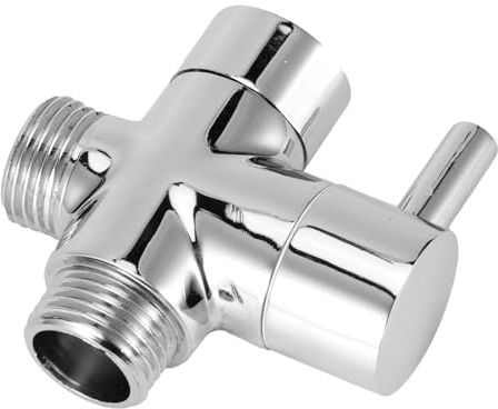 Fdit Válvula Desviadora de Grifo de 3 Vías, Válvula Desviadora de Ducha Cromada con Palanca de Metal para Cabezal de Ducha de Mano y Cabezal de fijo. (Distribuidor de agua G1/2 A (las tres salidas