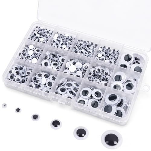 Ojos de Juguete Autoadhesivos Set, 1280 Piezas, DIY Artesanía Accesorios