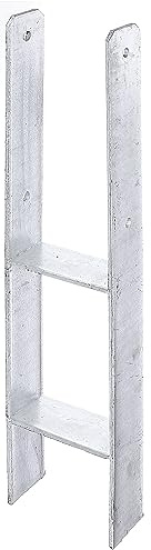 Alberts 213848 H-Pfostenträger | feuerverzinkt | lichte Breite 121 mm | Gesamthöhe 600 mm | Materialstärke 6 mm
