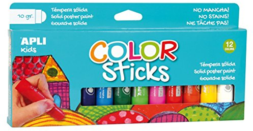 APLI Kids 12 Fixed Tempera Pens in Vibrant Colours for Mess-Free Painting