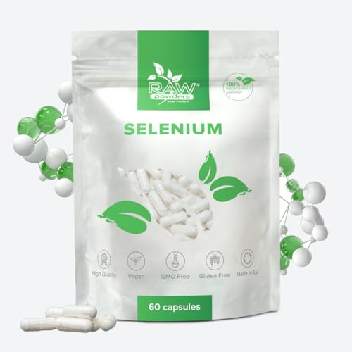 Selenium 200mcg, 60 Kapseln – Antioxidative Unterstützung & Immunfunktion – Reine Zutaten, GMO- & Glutenfrei von Raw Powders