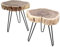 habeig Beistelltisch Couchtisch im 2er-Set Dickes Massivholz Echtholz rustikal Tischset Tische Sofatisch Couchtisch Tisch 50x40cm