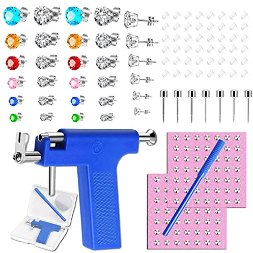 Ear Piercing Kit, 223Pcs Piercing Kit Ear Piercing Gun Tool Nose Piercing Kit with Stainless Steel Nose Stud Ear Studs for Salon Home Use