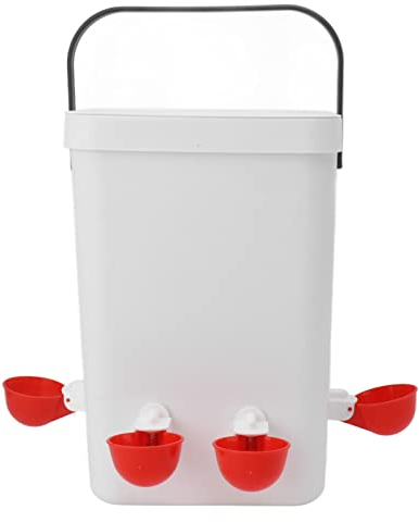 JEOZBM Automatisches Hähnchen-Futter- und Tränke-Set, 12-Liter-Hühnerwasser-Futterstation, Wasserbecher, Geflügelfutter-Wasserspender für Ente, Truthahn, Gans