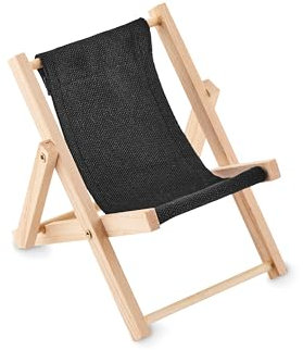 noTrash2003 Support pour téléphone portable - Design chaise longue - En bois et coton - Noir
