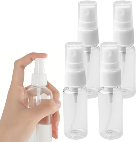 Kjzeex 20ml Small Spray Bottle, 4 PCS Travel Spray Bottle Mini Spray Bottles, 20ML Transparent Fine Mist Sprayer Bottles Plastic Empty Refillable Atomiser with Flip Caps Holiday Travel Bottle
