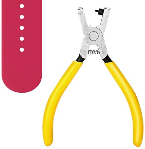 Huybaa Alicates Perforadores Agujeros Cinturón, Perforadora Cinturones para Cuero y Correas, Sacabocados para Cuero - Herramienta Manual de 5 Pulgadas