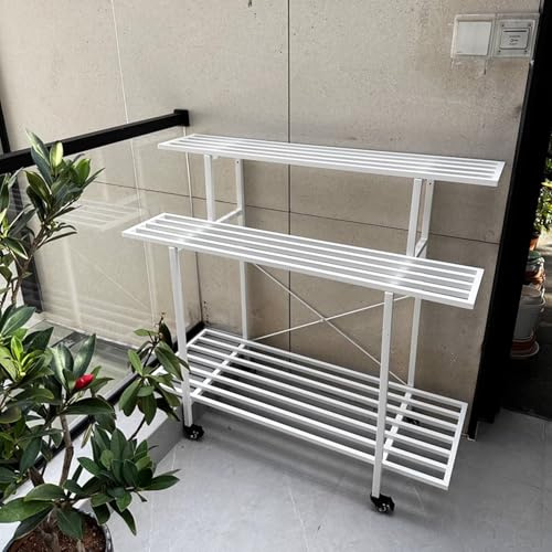 Support d'angle pour plantes d'intérieur, support de pot de fleurs en métal à 2 ou 3 niveaux, support de rangement pour plantes multiples, étagère haute pour jardin, terrasse, bureau, balcon(Type H 90
