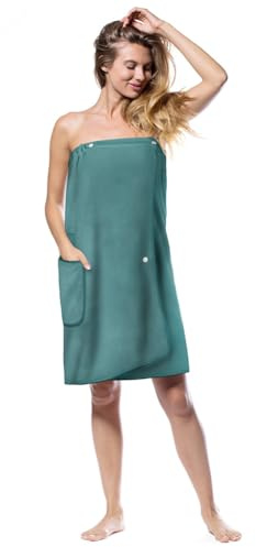 Aomig Kilt da Sauna Donna, Kilt per Sauna da Donna con Tasche, Asciugamano di Sauna Lunga da Donna, Kilt da Sauna con Bottoni per Donne, Asciugamano da Sauna da Donna