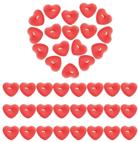 50 Pcs Velas Corazón Rojo para San Valentin, Velas de Té en Forma de Corazón, Vela Romántica del Amor para Bodas Fiestas Decoración