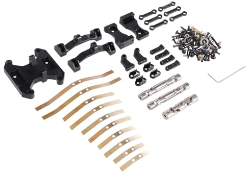 Metal Balance Chassis Seesaw and Spring Plate Drive Shaft Upgrade Kit for WPL B16 B36 1/16 RC Car, Professional Hobbyist DIY Modification Accessories (Black)