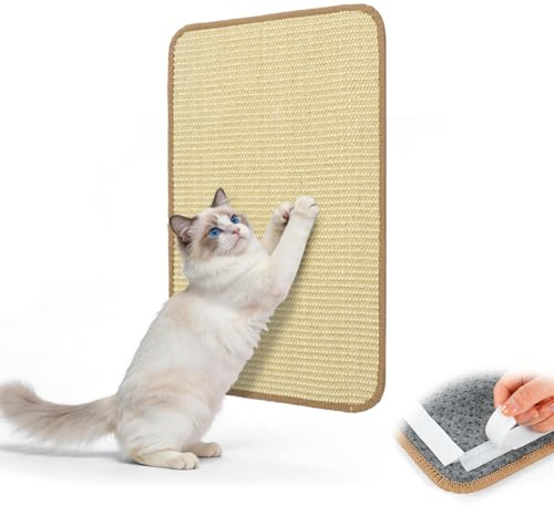 Adiwo Självhäftande skrapmatta, 50 cm x 30 cm naturlig sisal-katt skrapmatta, halkfri repdyna, soffa möbelskydd klösa, repmatta, skydda mattor och soffor