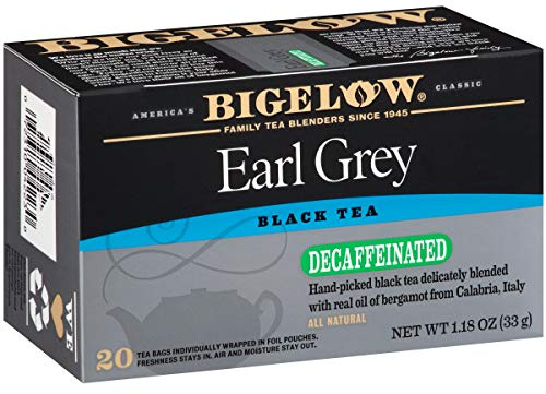 Bigelow Tea Decaffeinated Earl Grey Black Tea, Decaf Tea, 20 Count Box (Pack of 6), 120 Total Tea Bags
