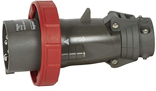 Legrand 053061 Plastique Fiche Mobile Droite Hypra, 32A, 380V à 415V, 3P+N+T, Noir et Rouge