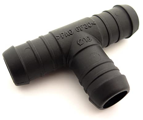 2 Hose Tube Pipe 3-way T-Piece Splitter Connector 18mm Tube Pipe Connector Joiner Air Fuel Water - FREE FIRST CLASS UK POSTAGE!