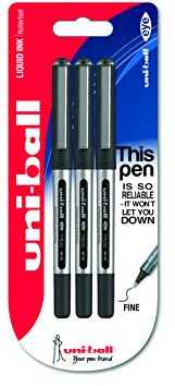 Uniball Eye Micro UB-150 Pack de 3 Stylos à bille pointe 0,5 mm Noir