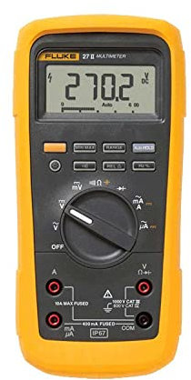 Fluke 27II AVG Multimeter, 1000V AC/DC Voltage, 10A Current