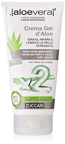 Zuccari ALOEVERA² Crema Gel d'Aloe, Tubo da 150ml, Con Aloe Vera e Siero di Lumaca, Idratazione e Riparazione per Tutto il Corpo