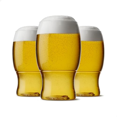 TOSSWARE Pinta de 18 oz - vaso de plástico de cerveza reciclable - JUEGO DE 12 - vasos de cerveza sin vástago, inastillables y sin BPA