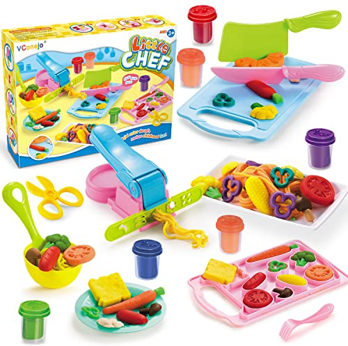 knete ab 3 Jahre Mais 18 Stück knete Dough ab 4 Küchensets Knetspielzeug für Kinder von Kitchen Creations für kleine Köche