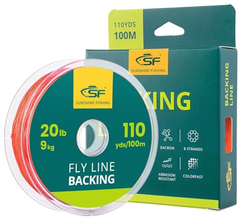 SF Braided Fly Fishing Trout Line Backing Line 20LB 100m/108yds Orange-N