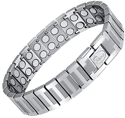 JEROOT 4000 Gauss Titan Magnetarmband,Reines Titan-Power Herren Magnetische Armbänder Verschluss Armband Magnet Herren Magnetarmband Energetix Extra Starker Magnet