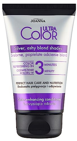 JOANNA Ultra Color Silber Spülung - Haarspülung für Frauen - Farbverbessernde Pflegespülung - Neutralisierung von Unerwünschten Gelbtönen - Innerhalb von 3 Minuten - 100 g