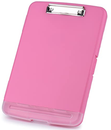 ZCZN Porte-Bloc A4 avec Pince, Planche à Pince Étanche de Rangement, Avec Compartiment à Stylo Séparé, Idéal pour l'École, le Bureau Industriel, Écriture Feuilles - Fuchsia | Tableau d'écriture en plastique, parfait pour les étudiants et les professionnels