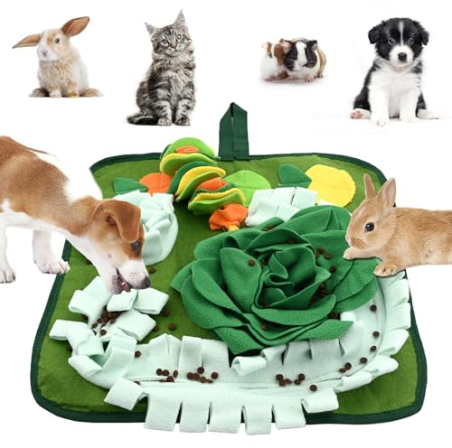 Guinea Pig Foraging Mat Rabbit Foraging Food Mat Snuffle Mat for Dogs,Snuffle Mat Rabbit Toys Boredom Breaker Pet Snuffle Pad Feeding Mat for Rabbits Guinea Pigs Puppy Chinchillas (Green)