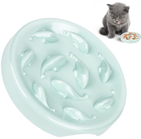 Anti Schling Napf Katzen, Antischlingnapf Hunde, Antischlingnapf Katze Rutschfester, Katzennapf mit Labyrinth Design für Verlängerte Fütterungszeit