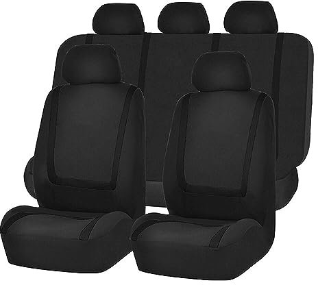 KAMNIK Set di Coprisedili Auto Su Misura,per Mazda 2 Mazda2 Type DE/DJ / XP21 / DY 2008-2023,Traspirante Auto Antiscivolo Coprisedile Accessori Interno,A-full black