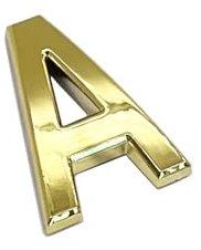 NanTun 3D Gold House Numbers Mailbox Letter A Self-Adhesive 2 Inch Stickers for Doors and Mailboxes Hotel Room Apartment Office Cars Trucks