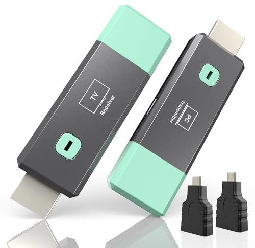 Wireless HDMI Transmitter and Receiver, Plug & Play Wireless HDMI, 1080P HD HDMI Extender, Unterstützt 2,4/5,8GHz, 164FT Reichweite Streaming für Laptop,PC/PS4 auf TV/Projektor, Video-Streaming