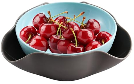 GkgWuxf Tazones para aperitivos, cuenco de palomitas de maíz de doble capa con almacenamiento de conchas, cuenco de pistachos de doble capa con organizador de cáscara de nueces para edamame, frutas