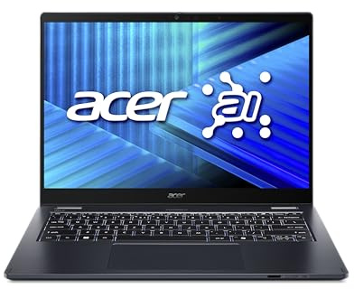 acer, TravelMate P4 Spin 14, Convertible Laptop, 14 inches, WQXGA+ IPS Touch Display, Intel Core Ultra 7 255U, 32 GB RAM, 1 TB SSD, Intel Graphics, Windows 11 Pro, Blue, TMP414RN-55-TCO