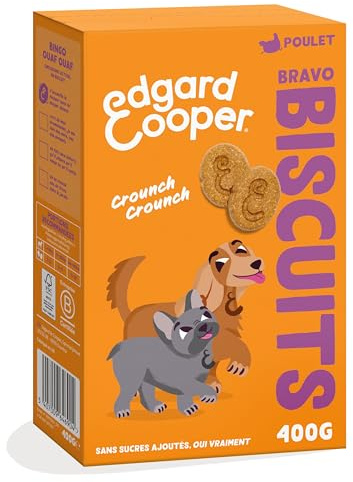 Edgard & Cooper Dulces para Perro Galleta Proteína Natural Perro Adulto Cerales Completas, Caja de 400 g x 1, Pollo