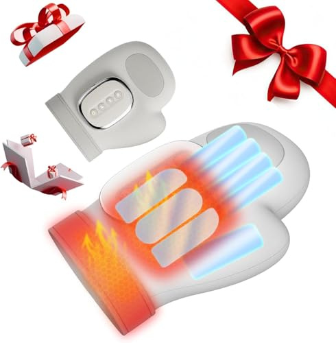 Masajeador de manos con calor y compresión, masajeador de mano con 3 masajes, 3 temperaturas (42.2 °C ~ 49.4 °C), 5 fortalezas para artritis, alivio de muñeca y túnel carpiano, masaje de manos, regalo