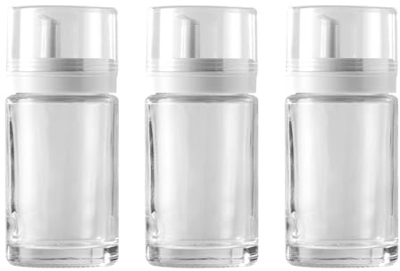QINGZY Set med 3 glasflaskor för olja och vinäger, 100 ml läckagefri flaska oljedispenser för kök, hushåll, grill och picknick