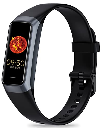 Spurkey Fitness Tracker with 24/7 Heart Rate, Blood Oxygen Blood Pressure Sleep Monitor, Activity Trackers IP68 Waterproof,Step Counter Calorie Pedometer Health Smart Watch for Women Men (Black)